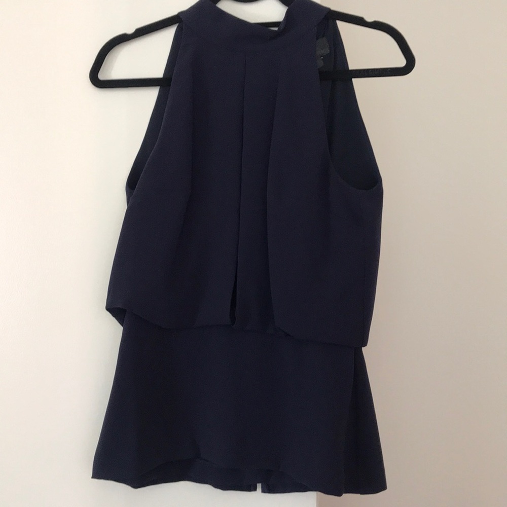 MOVING SALE: Navy Intermix Party Top Peplum